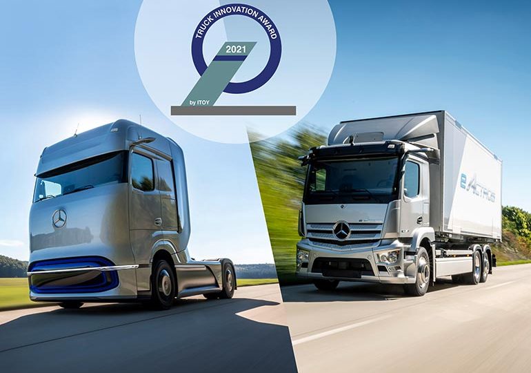Найінноваційніші вантажівки 2021 року: Mercedes-Benz eActros та  GenH2 отримали престижну нагороду