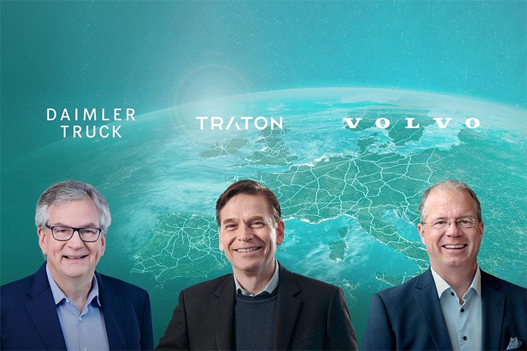 Volvo, Daimler та Traton підписали угоду про створення зарядної мережі для вантажівок