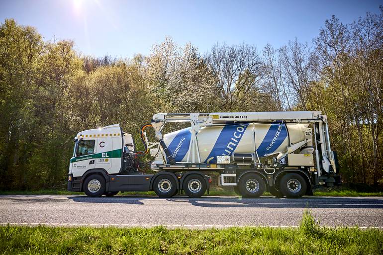 Scania та Unicon протестували електричний бетонозмішувач у реальних умовах